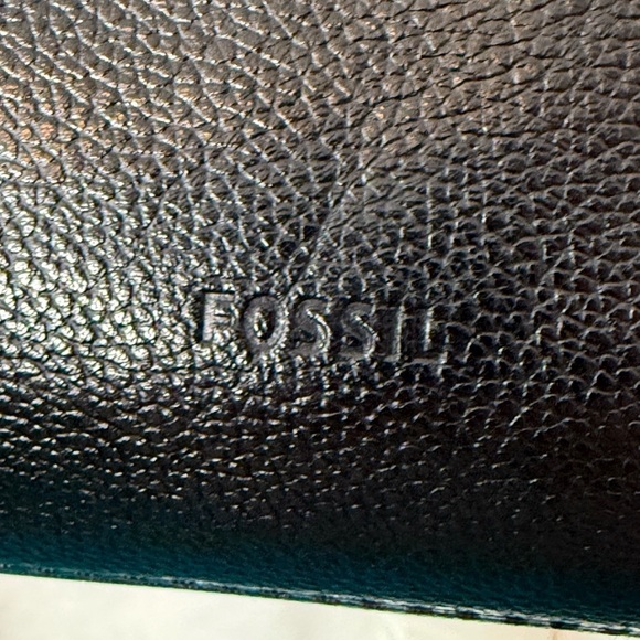 Fossil Vintage Black Pebbled Leather Crossbody GUC - Picture 6 of 11